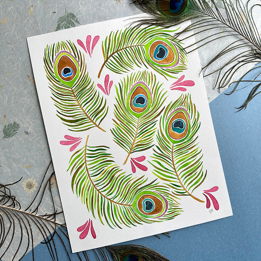 Peacock feathers original