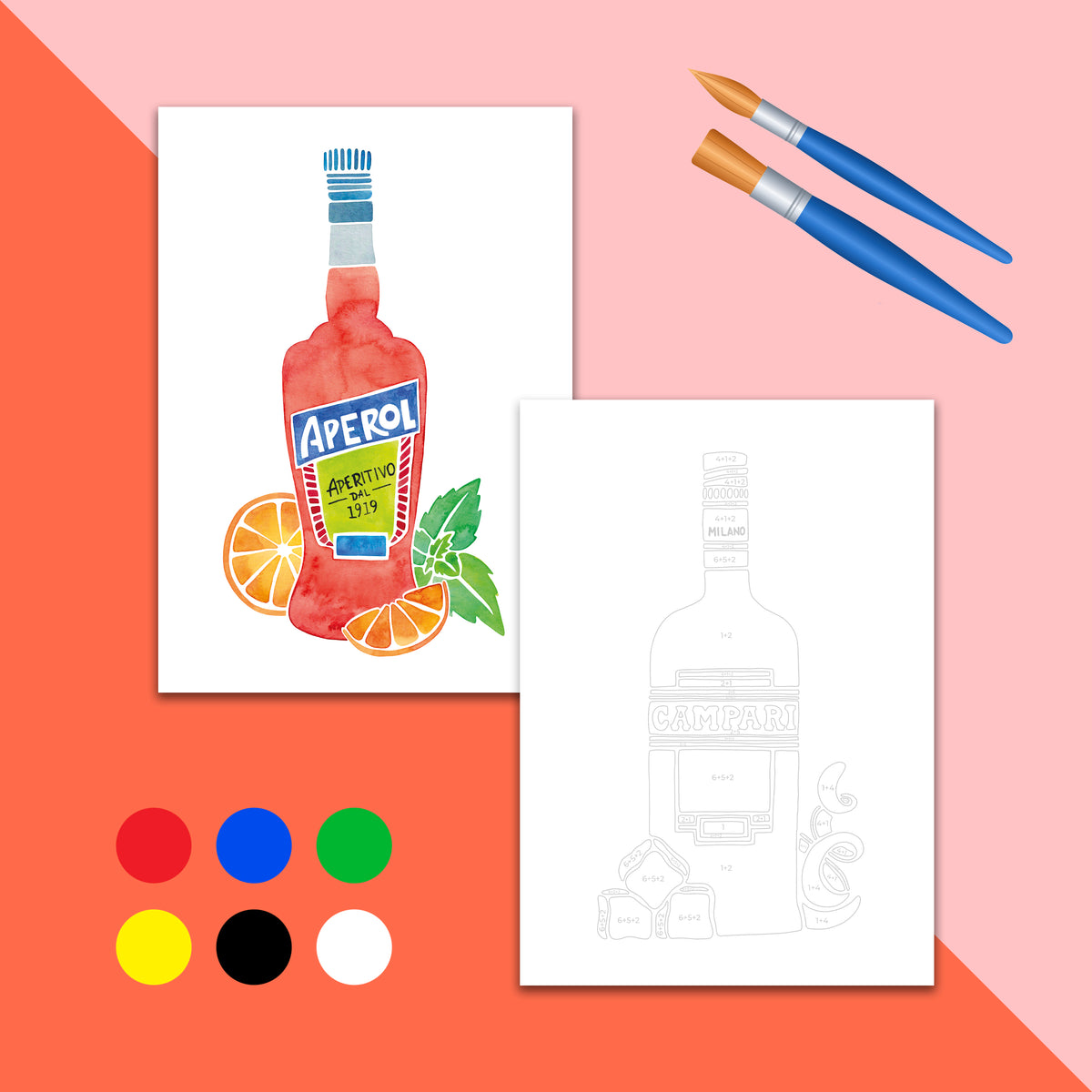 Gouache colour by numbers workshop – KreaDoe