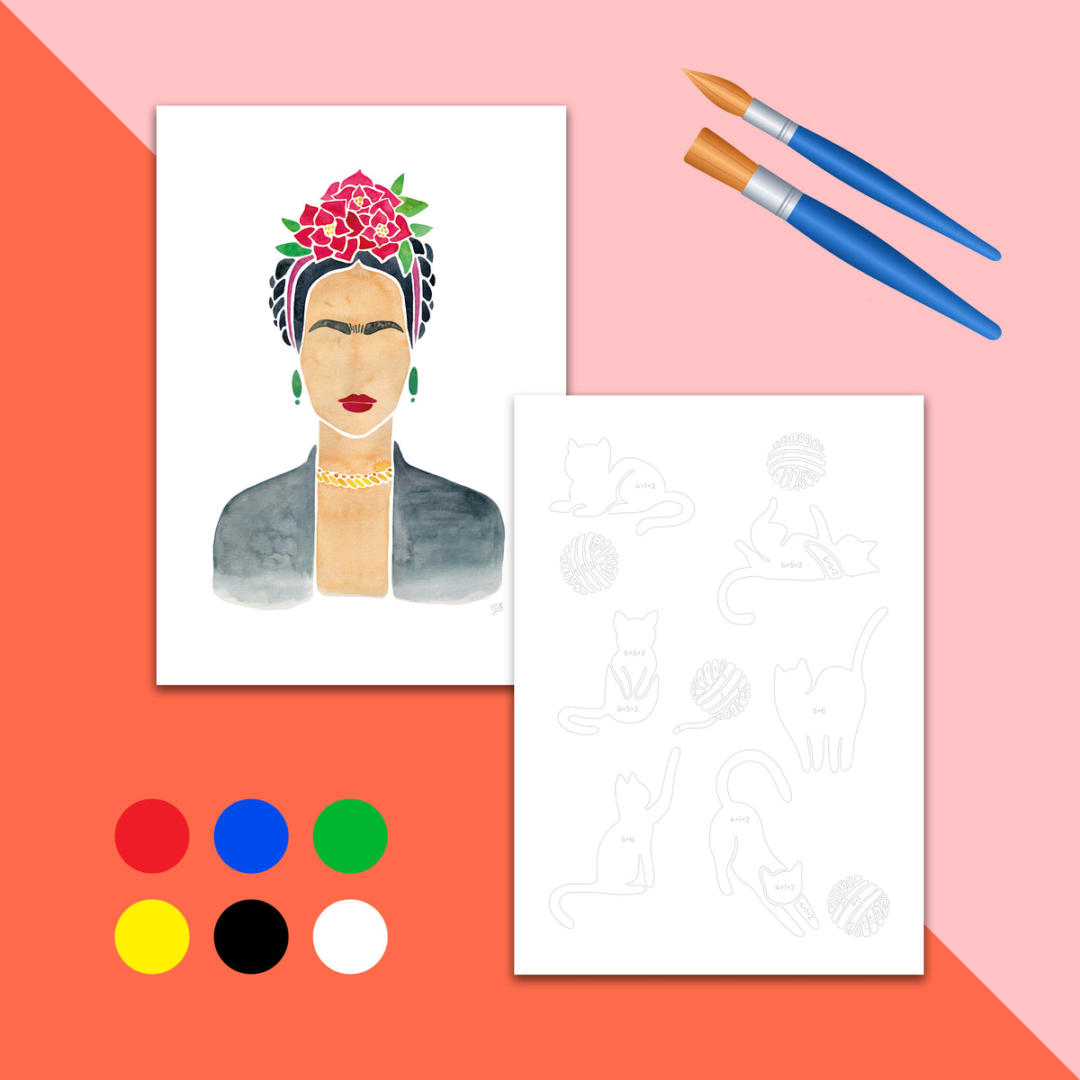 Gouache colour by numbers workshop – KreaDoe
