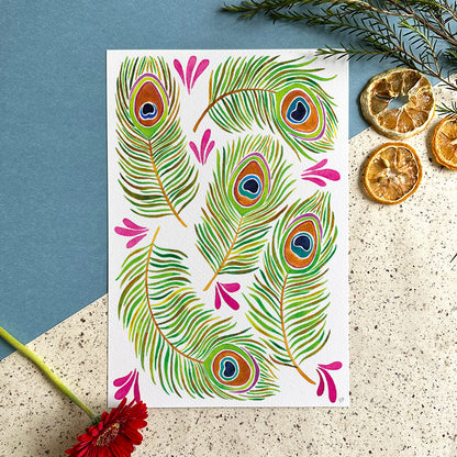 Peacock feathers